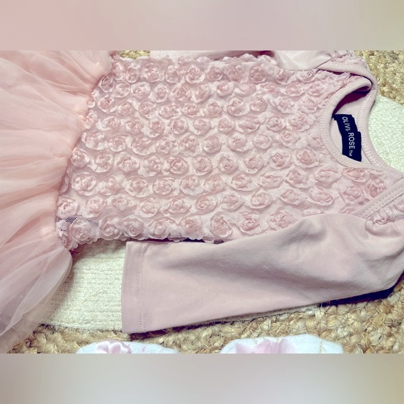 Olivia Rose - Rosette Tutu Dress Size 3/6 months (w/ 2 pairs sockettes) - Picture 2 of 7